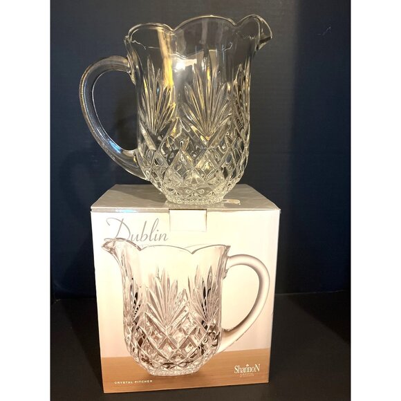 Shannon Dublin Crystal Pitcher 46 Oz Elegant New in Box - Picture 2 of 5